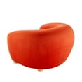 thumbnail image 5 of Armchair Accent Chair, Velvet, Orange, Modern Contemporary Urban Design, Living Lounge Room Hotel Lobby Hospitality, 5 of 7