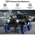 thumbnail image 4 of OLAKIDS Kids Ride On Truck, 12V Electric Vehicle Jeep Car with Remote Control, Toddlers Battery Powered Toy with 2 Speeds, Spring Suspension, Double Open Doors, LED Lights, Music, USB, Mp3 (Black), 4 of 9