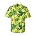 thumbnail image 3 of Haiem Kiwi and Avocado Printed Hawaiian Shirt for Men - Men’s Casual Beach Summer Shirts - Stretch Fabric with Modern Fit-Large, 3 of 9