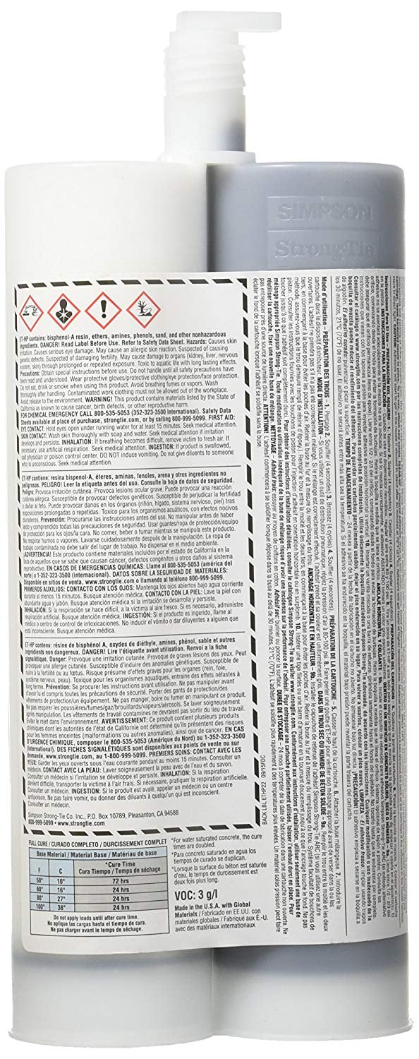 SIMPSON STRONG TIE ET-HP22-N Epoxy Nozzle Tie Cartridge Extension