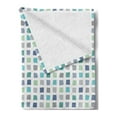 thumbnail image 2 of Minimalist Soft Flannel Fleece Blanket, Shades of Color Style Hipster Geometric Squares Polygons Baby Childish Abstract, Cozy Plush for Indoor and Outdoor Use, 60" x 80", Multicolor, by Ambesonne, 2 of 5