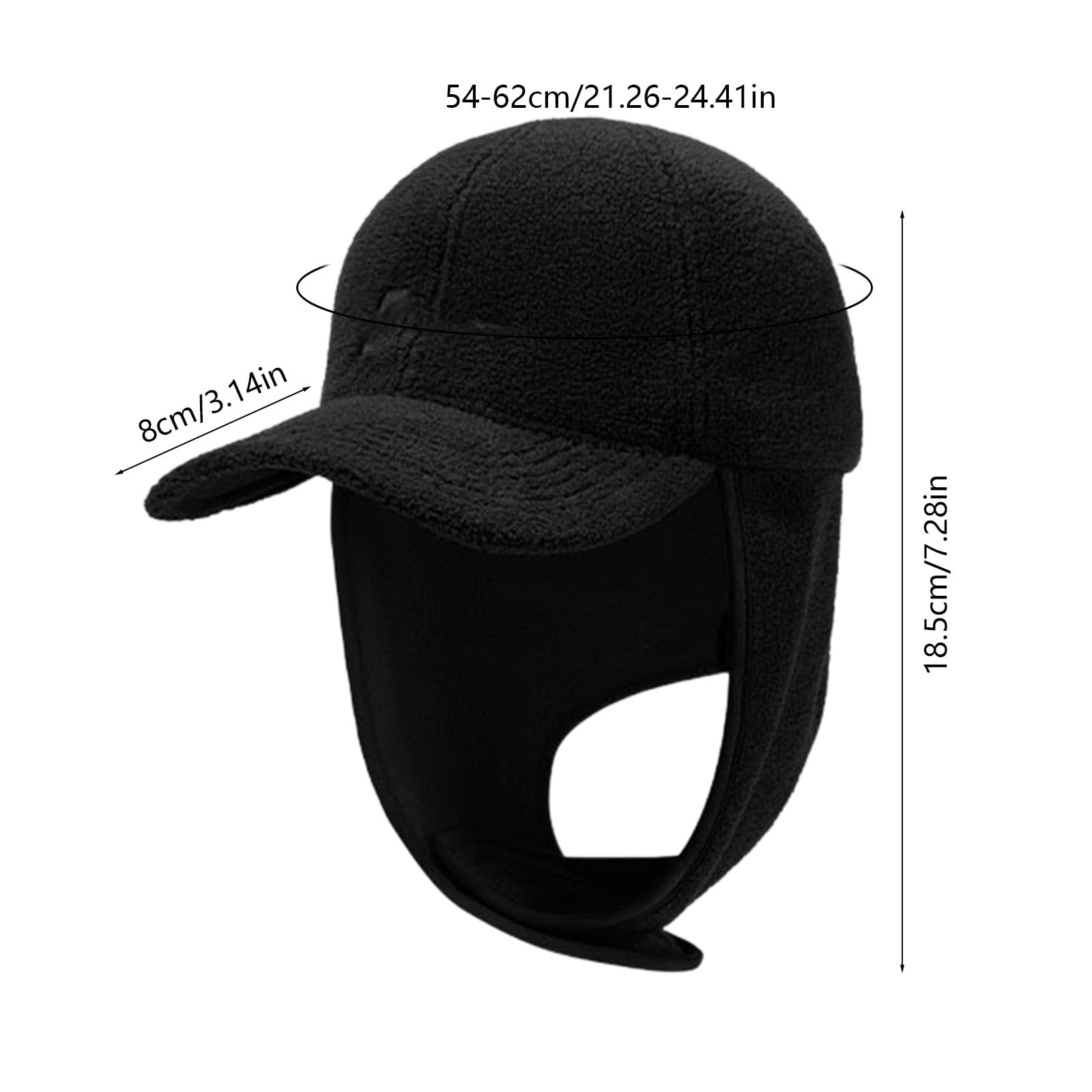 Winter Hat with Ear Flaps for Men and Women, Thermal Fleece Lined Beanie for Cold Weather, Windproof Ski Snowboard Skating Outdoor Sports, Adjustable Knit Cuff Trapper Hat with Foldable Ear Covers