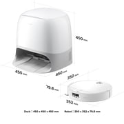 روبوت المكنسة الكهربائية والممسحة Roborock Qrevo CurvX، شفط 22000 باسكال، تصميم نحيف للغاية 3.14’’، بدون تشابك، التعرف التفاعلي على العوائق بالذكاء الاصطناعي، هيكل AdaptiLift، غسيل وتجفيف ممسحة الماء الساخن تلقائيًا