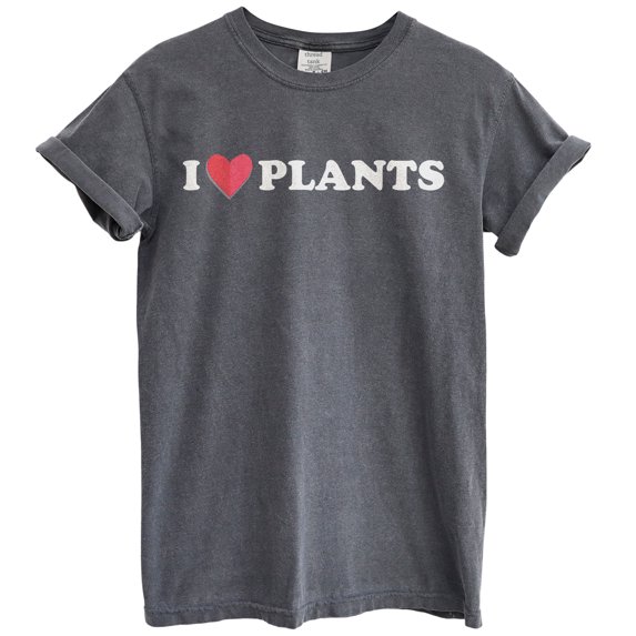 I Heart Plants Graphic Tee T-Shirt for Womens Men, Relaxed Fit Short Sleeve Summer Tops
