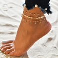thumbnail image 1 of Conjuntos de tobilleras de cadena de concha bohemia para mujer, pulsera de tobillo de lentejuelas en el pie de la pierna, regalo de joyería de playa de verano a la moda Dengxun unisex, 1 of 2