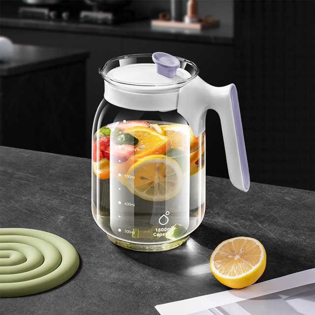 DPTALR Glass Water Pitcher Large Capacity Pitcher Tea Pitcher Cold Brew Water Bottle Chilled Water Dispenser