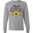 thumbnail image 3 of Inktastic Blessed Gigi Distressed Leopard Print and Sunflowers Long Sleeve T-Shirt, 3 of 5