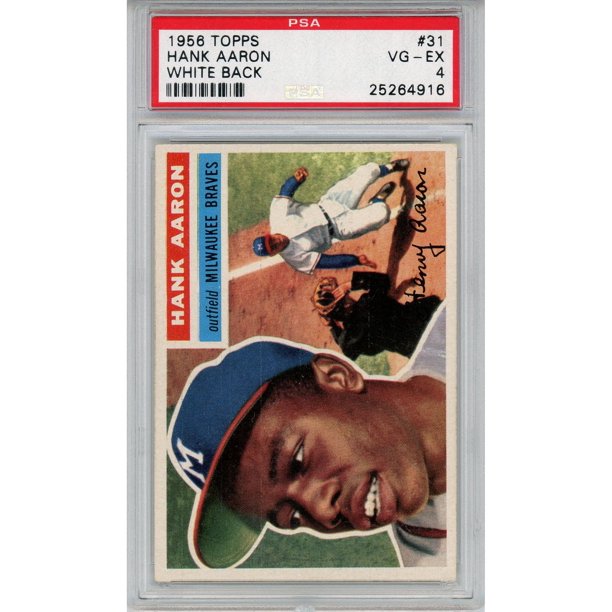 Hank Aaron Milwaukee Braves 1956 Topps White Back 31 Psa 4 Card Topps Walmart Com Walmart Com