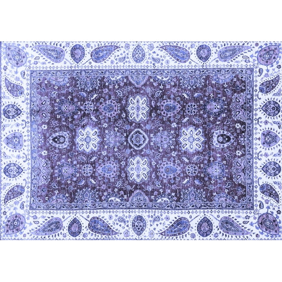 Ahgly Company Indoor Rectangle Oriental Blue Traditional Area Rugs, 7' x 10'