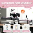 thumbnail image 3 of VEVOR Heat Press Machine, 15 x 15 inch, 8 in 1 Heat Transfer Machine with 30 oz Tumbler Press, 360° Swing Away Digital T-Shirt Pressing Machine, Teflon Coating, for T-Shirts/Mugs/Hats/Plates, Black, 3 of 9