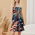 thumbnail image 2 of Women's 4th of July Bandeau Dress, Sleeveless Casual Tank Dress with Side Pockets, Stylish Holiday Outfit for Concerts and Festivals,Blue L, 2 of 5