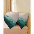 thumbnail image 4 of Teal Beige Ombre Body Pillow Cover 20 x 54 Inch Decorative Pillow Cover Minimalist Ocean Waves Linen Lumbar Pillowcase Seasonal Rectangle Cushion Case for Couch Sofa Bed Living Room, 4 of 7