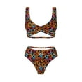 thumbnail image 4 of Rocae Daisies Flowers for Bikini Set for Women Two Piece Sexy High Swimsuits Split Crossover Bikini X-Large, 4 of 9