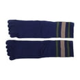 thumbnail image 4 of Unique Bargains 1 Pair Five Toe Socks Soft Striped Socks for Women Deep Blue, 4 of 6