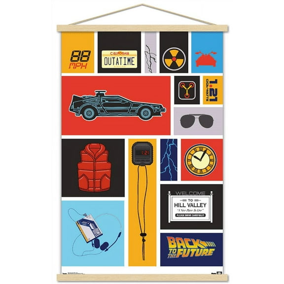 Back to the Future - Grid Wall Poster with Magnetic Frame, 22.375" x 34"