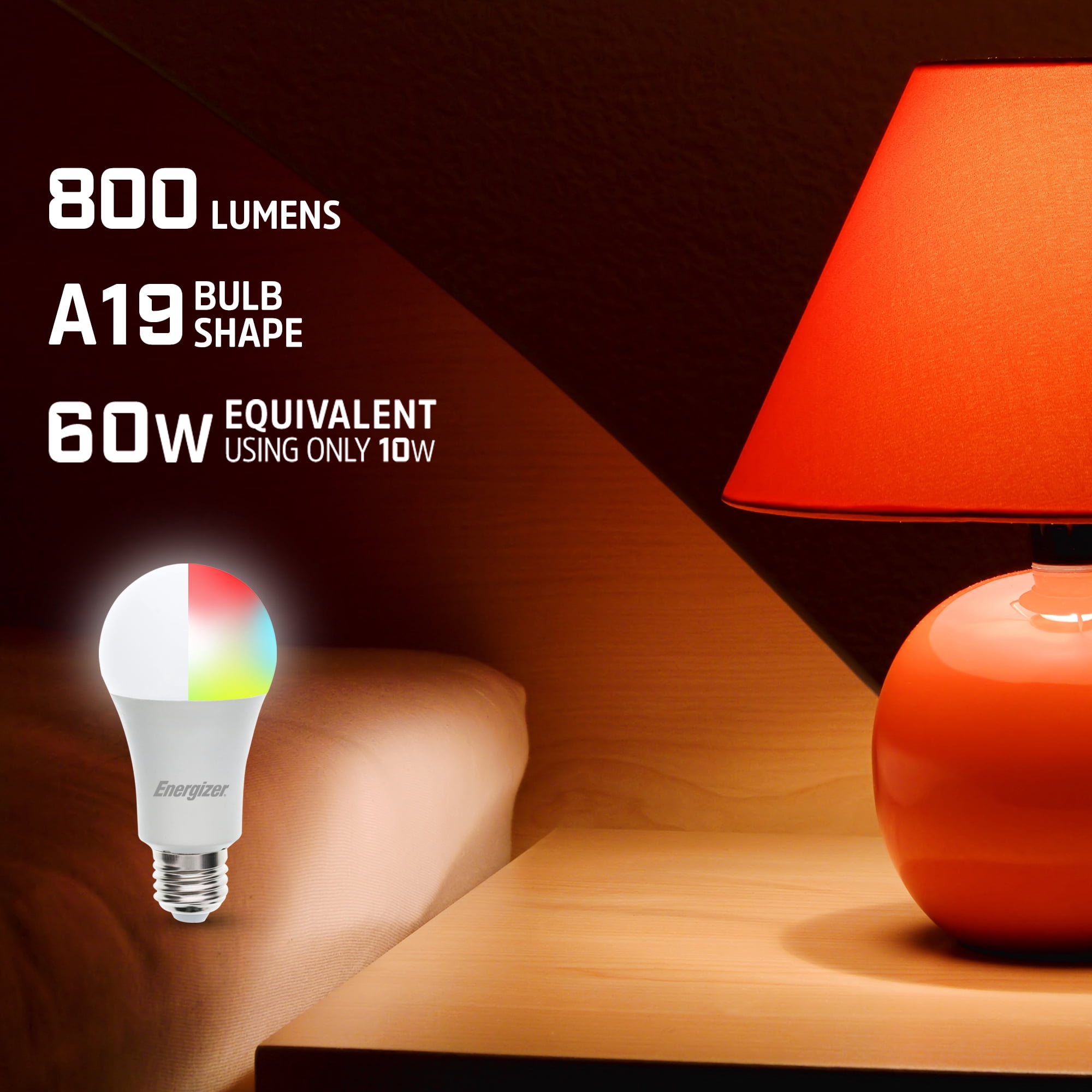 Energizer 24-Pack Smart Wi-Fi Multi-Color and Single White LED Light Bulb, A19 Shape, E26 Base
