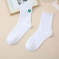thumbnail image 2 of WEAIXIMIUNG Chaussettes de Baseball Noires Femmes Mode Unies Mignonnes en Forme de Cœur Imprimées Chaussettes Absorbant la Sueur Mi-Mollet, 2 of 4