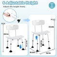 thumbnail image 4 of Famistar Adjustable Shower Chair and Bath Chair, Shower Stool Seat Bench Bathtub Inside Shower Chair with Removable Back, Thickened Steel Legs, 2 Notch Handles, for Elderly and Disabled, 350lbs, 4 of 8