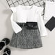 thumbnail image 2 of Vestido Para Niñas, Ropa Para Bebés, Otoño Invierno, Blusas De Cuello Redondo, Falda Con Cinturón, Traje De Moda Blanco Odeerbi LM103-8096, 2 of 4