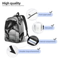 thumbnail image 3 of Bingfone Running Horse Print Canvas College Laptop Backpack, Large Capacity Lightweight College Bookbag Casual Daypack-Small, 3 of 5