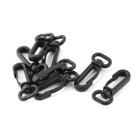 Plastic Luggage Bag Tent Band Strap Swivel Snap Hook Buckle Black 13mm 8pcs
