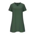 thumbnail image 5 of FengLS Women's Plus Size Dress Summer Comfy Wide Hem Short Dress with Pockets Causal Breathable V-Neck Short Sleeves Vacation Dress, 5 of 6