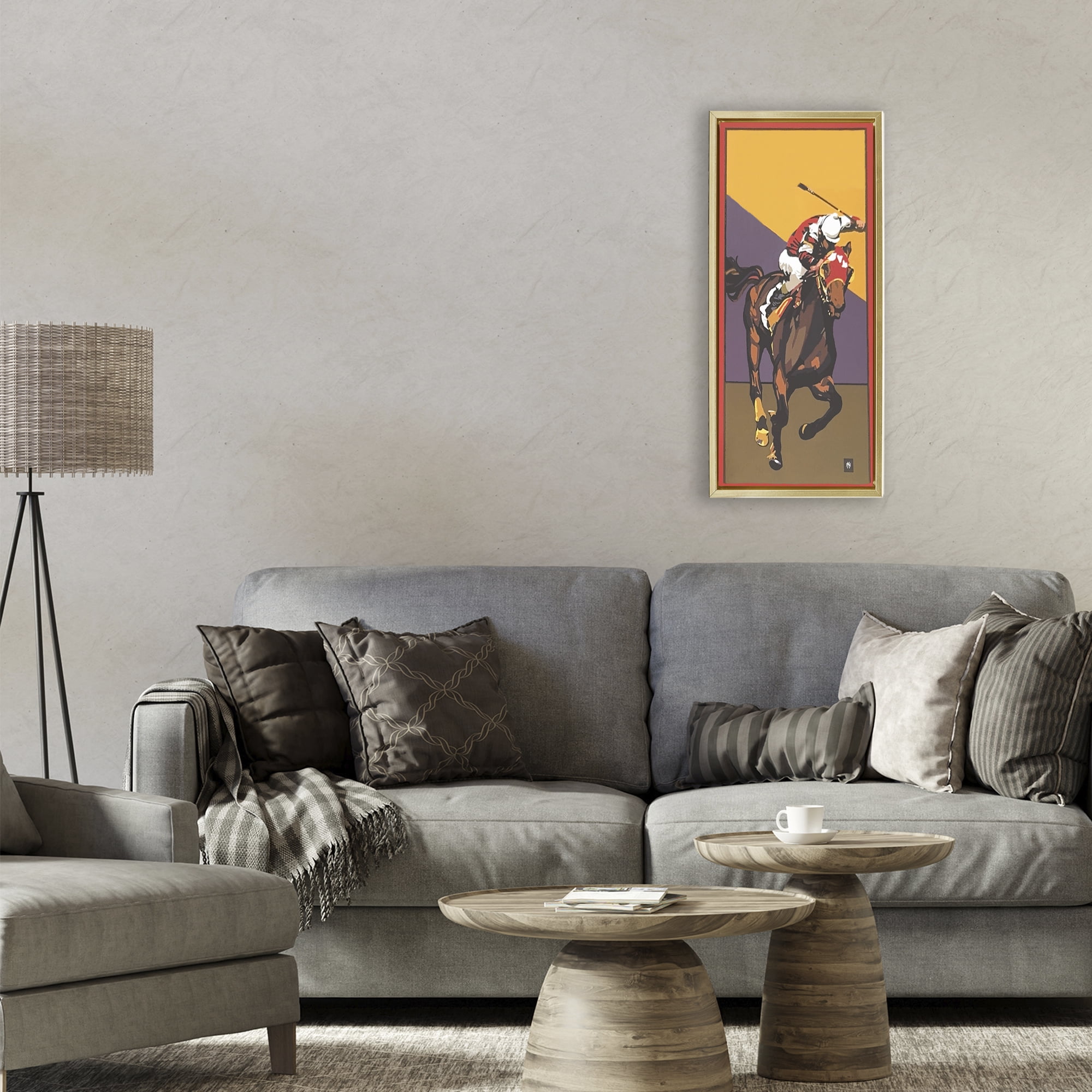 Stupell Industries The Race Final Stretch Gold Framed Floater Canvas Wall Art, design by Jadei Graphics