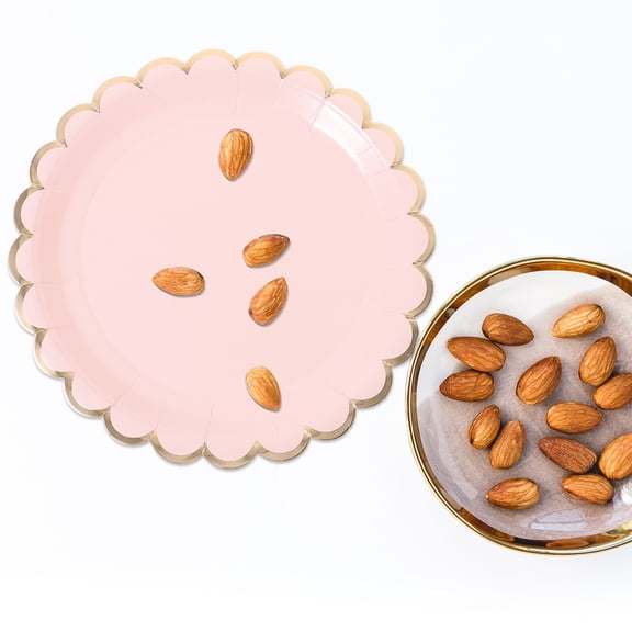 HONMEET 16Pcs Household Cake Plates in Pink Gold for Festival Gathering Tableware