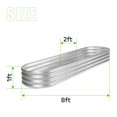 thumbnail image 2 of Cama de jardín elevada Land Guard galvanizada, 2,4 x 0,7 x 0,3 m, plateada, 2 of 6