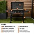 thumbnail image 6 of Blackstone Original Outdoor Griddle, 4-Burner 36" Propane Flat Top Grill with Hood, Black, 6 of 17