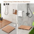 thumbnail image 6 of Costway 23.5" x 19" Bath Mat HIPS Spa Shower Mat for Bathroom with Non Slip Foot Pads Brown, 6 of 10
