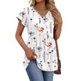 thumbnail image 3 of Fantaslook Womens Tops V Neck Short Sleeve Summer Shirts Babydoll Peplum Tops Tunic Dressy Casual Blouses, 3 of 8