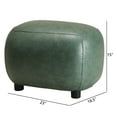 thumbnail image 4 of 23" Wide Faux Leather Upholstered Ottoman, Mid-Century Modern Living Room Footrest with Soft Padded Seat, Footstool for Bedroom, Entryway or Living Room, Green, 4 of 12