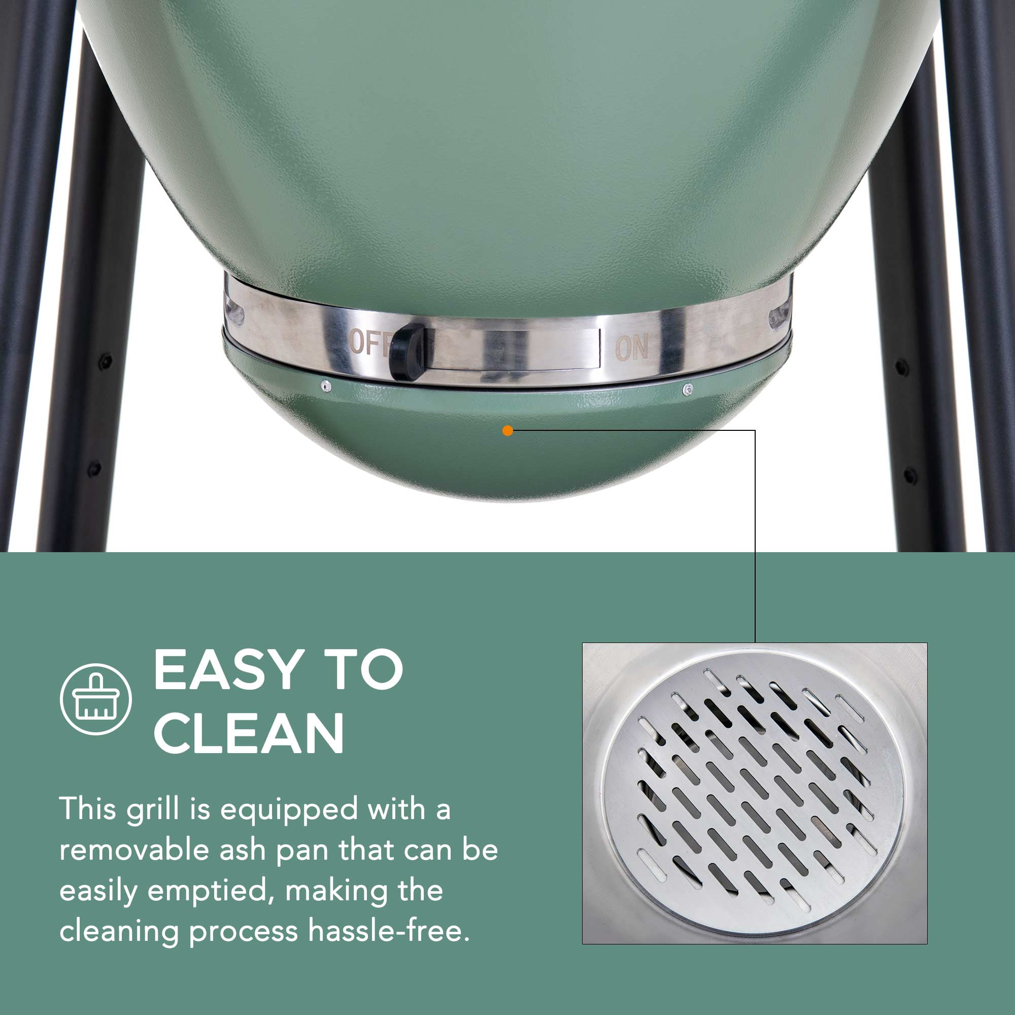 SUNJOY 20 inch Charcoal Grill, Egg-shaped Outdoor Grill with Pizza Stone, Ultimate BBQ Grill and Smoker with Wheels, Green