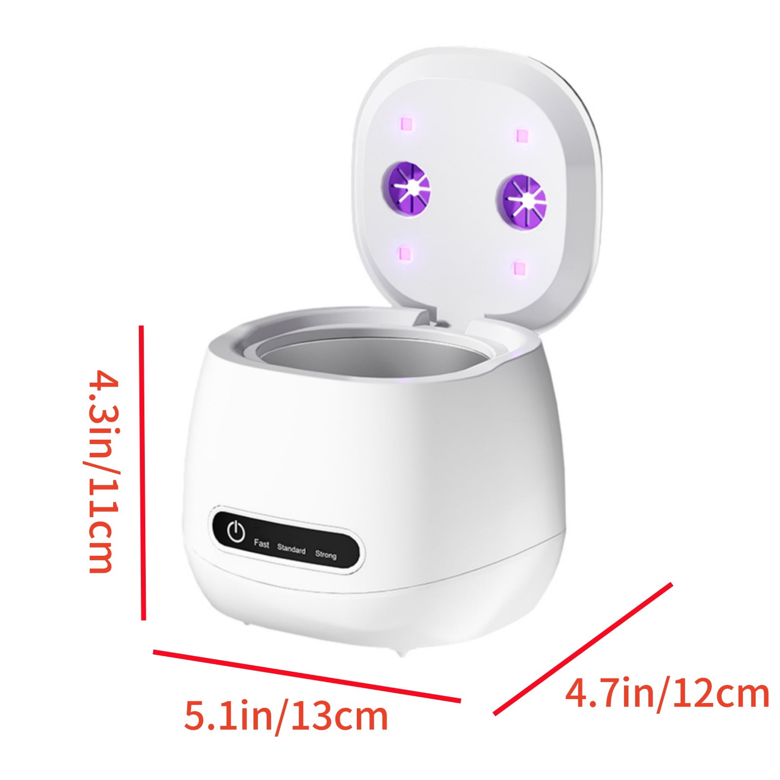 ARCADORA 45kHz Ultrasonic Cleaner 200ml Stainless Steel Tank UV-C Sterilization For Retainer Denture Jewelry Cleaning