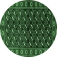 thumbnail image 1 of Ahgly Company Machine Washable Indoor Round Persian Emerald Green Traditional Area Rugs, 4' Round, 1 of 4