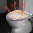 thumbnail image 3 of Hiroekza Toilet Seat Covers,Toilet Seat Cushion Thickened Toilet Cover Knitted Toilet Seat Cushion Washable Household Toilet Cover Winter Warm Toilet Seat Cover Mat Clearance, 3 of 4