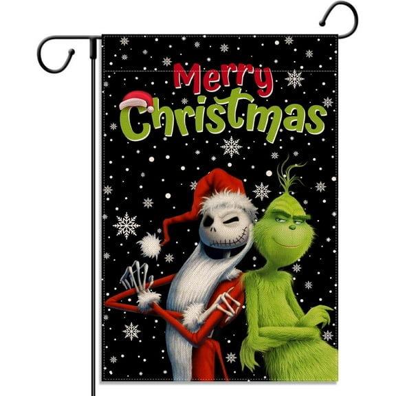 Christmas Garden Flag The Nightmare Before Christmas Xmas Winter Holiday Party Vertical Double Sized Yard Outdoor Decor