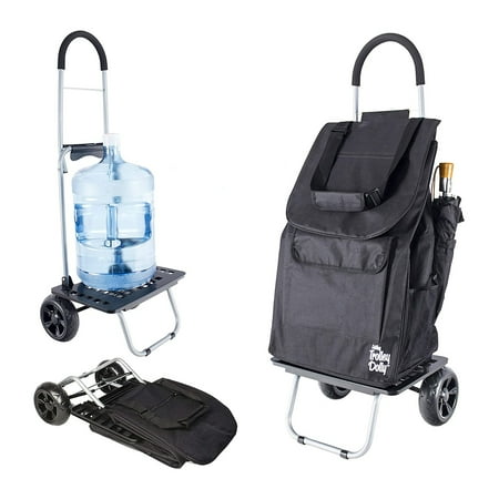 dbest products Portable Bigger Collapsible Folding Wagon Trolley Dolly, Black