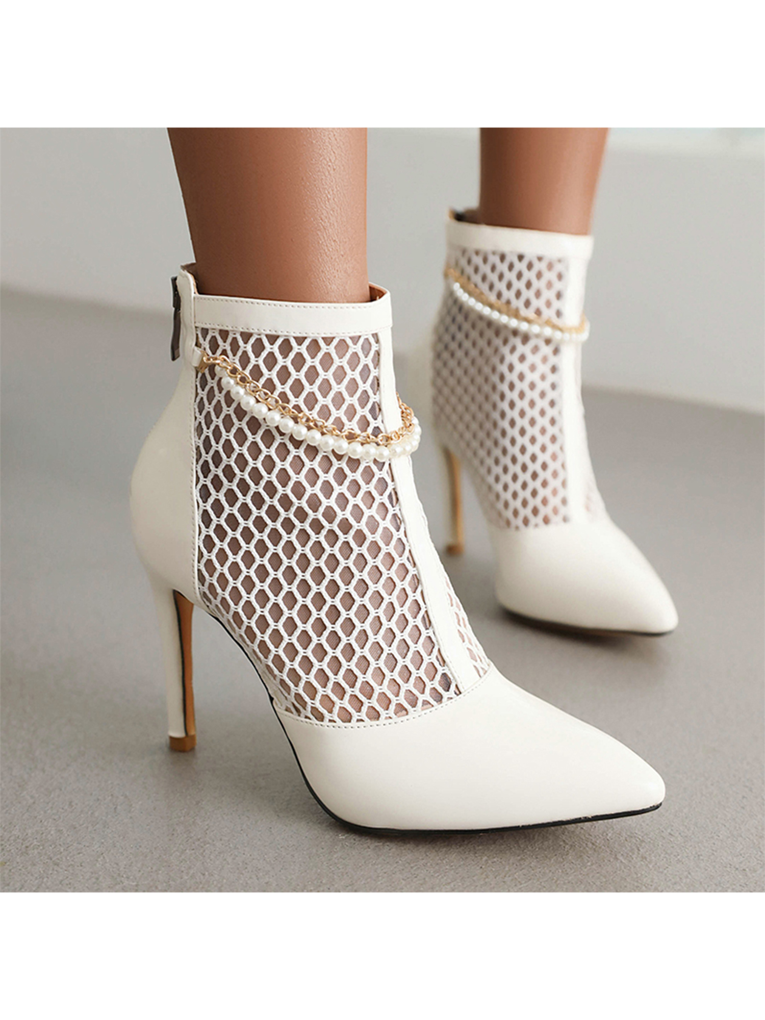 Beautiful Ankle Boots Thick Heel Leather Patent Leather 2022 Fur Lined Block Heels High Heel Bowknot Dress Shoes Business Casual