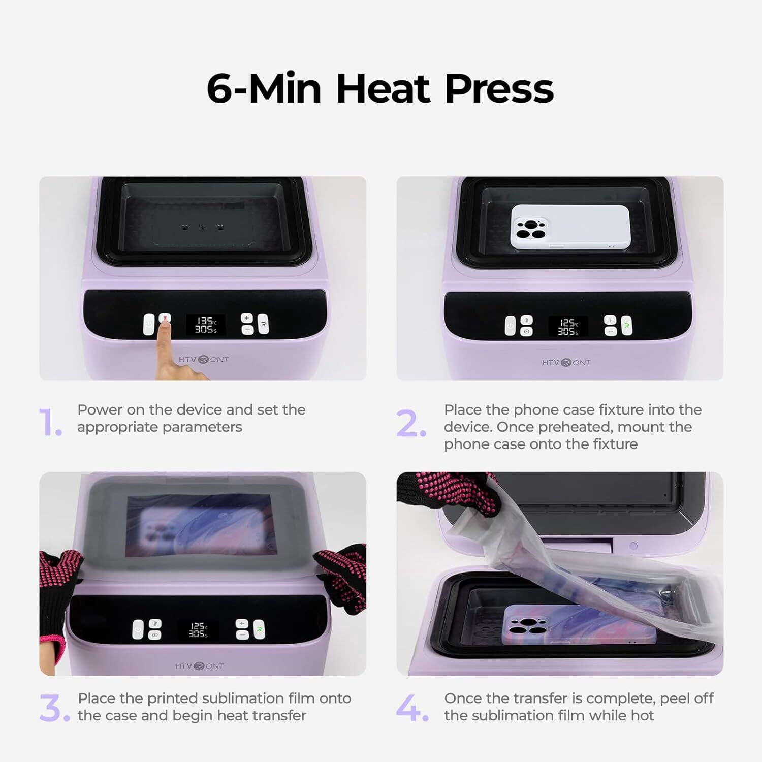 HTVRONT H17 Phone Cases Heat Press - Automatic Vacuum Heat Press Machine for Phone Cases- Sublimation Press for Custom Phone Case, Badges, Coasters, Includes Film & Fixture (Compatible with Android)