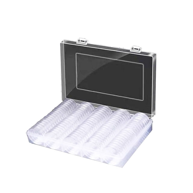Inteprter 1 Juego de caja de almacenamiento con esquinas redondeadas, resistente al desgaste, práctico para llevar cápsulas de monedas, Mini Almacenamiento y organización del hogar