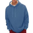 thumbnail image 3 of Blekii Men's Fleece Lined Pullover Hoodie, Thick Warm Sweatshirt for Winter, Solid Color Casual Streetwear, Oversized Fit for Maximum Comfort, Cozy Interior for Freezing, 3 of 9