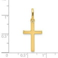 thumbnail image 7 of 14k Yellow Gold Semi-Solid Hollow Cross Charm Pendant, 7 of 7