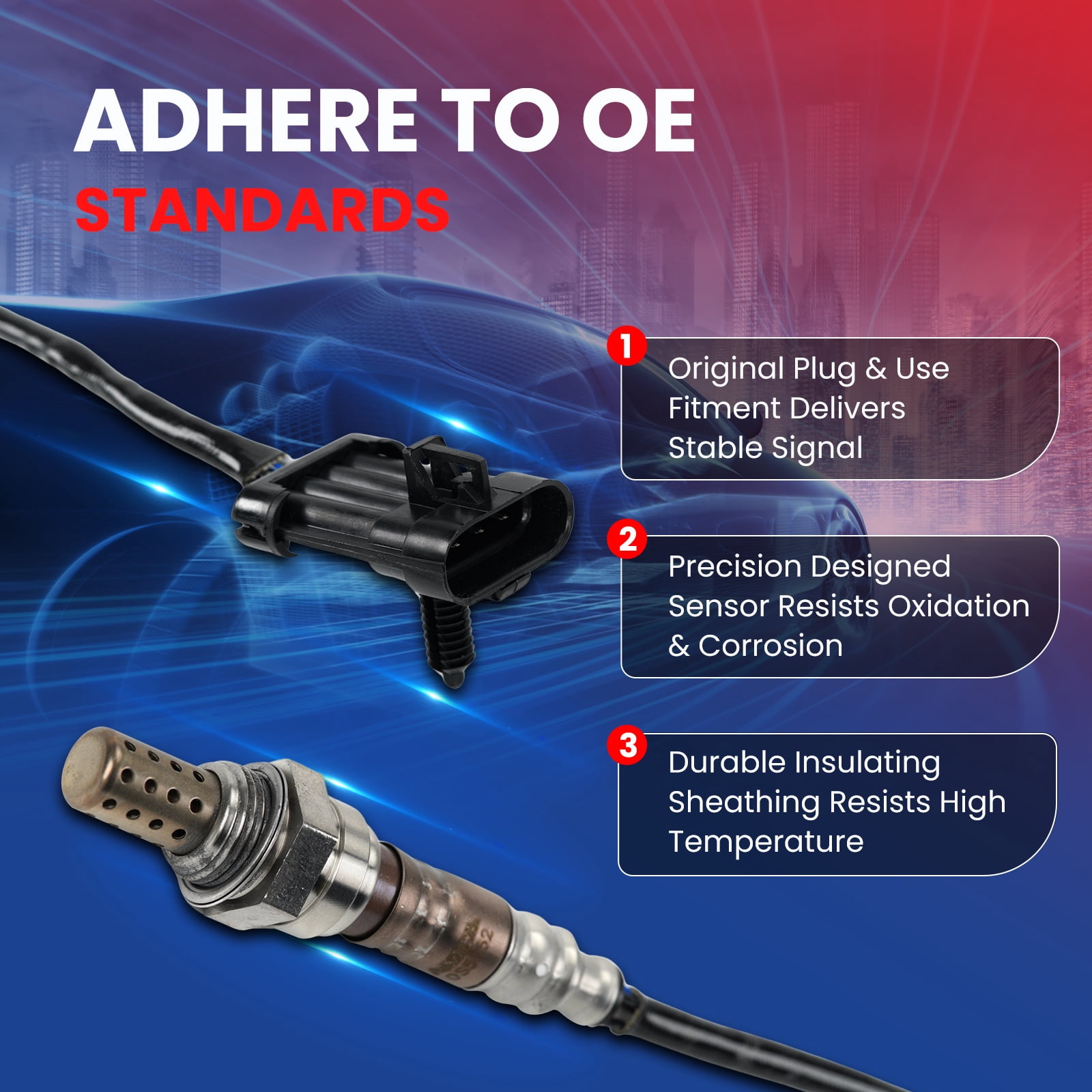 MOCA AUTOPARTS 234-4012 Upstream & Downstream O2 Oxygen Sensor Fit for 1994-1996 Buick LeSabre 3.8L & 1994-1996 Chevrolet Beretta 3.1L & 1994-2001 GMC Jimmy 4.3L