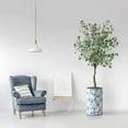 thumbnail image 2 of Artificial Tree in Geometric Pattern Planter, Fake Eucalyptus Silk Tree for Indoor and Outdoor Home Decoration - 57" Overall Tall (Plant Pot Plus Tree), 2 of 5