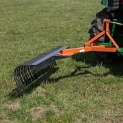 Titan Attachments 3 Point 4 FT Landscape Rake for Compact Tractors, Fits Category 1 Hookup, Tow-Behind Garden Tool, Landscaper, and Grass Comb