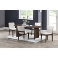 thumbnail image 2 of New Classic Furniture Kody 5-Piece Wood Oval Dining Table Set in Walnut/Beige, 2 of 20