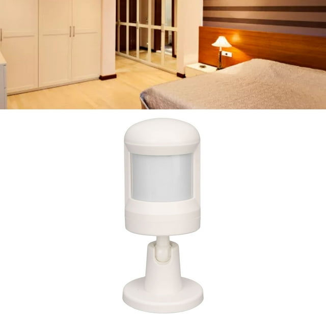 PIR Motion Sensor Alarm, Motion Detector 150 Degree Wide Angle Adjustable Easy Installation White Space Saving for Bedroom