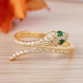 thumbnail image 2 of Emerald & Diamond Snake Engagement Ring, Bypass Band Serpent Ring, Open Band Ring, Stackable Anniversary Gift, Diamond Half Eternity Band Ring, Dainty Wedding Ring, May Birthstone Ring, 2 of 5